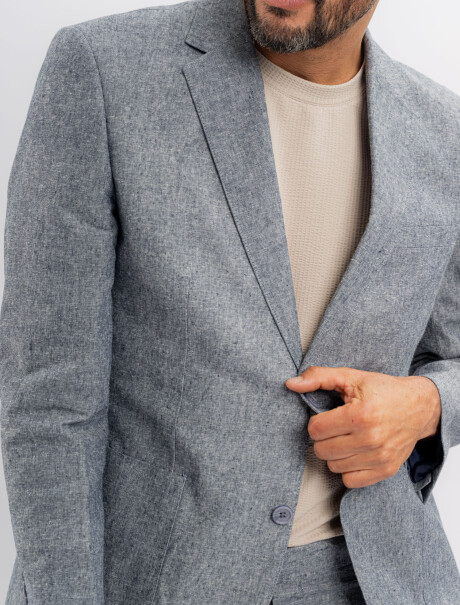 Saco lino liso azul marino
