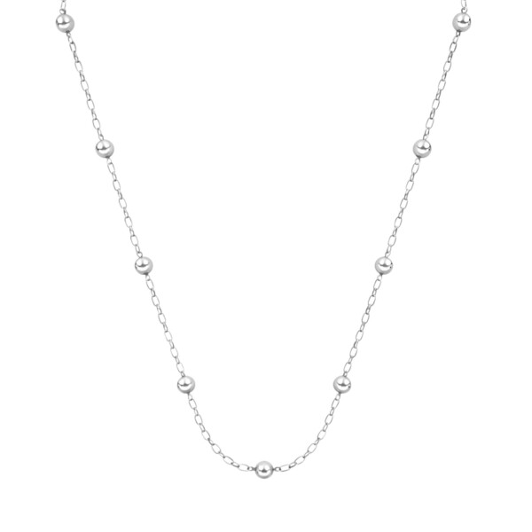 Cadena oval y bolitas - Plata 925 - Sin Piedra - CD3531 sinpiedra