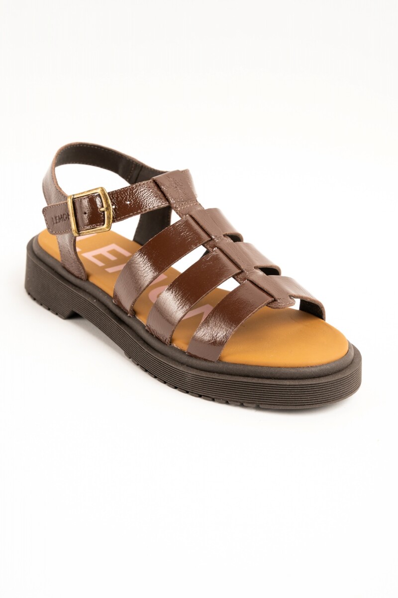Sandalias Cangrejeras De Cuero Chocolate