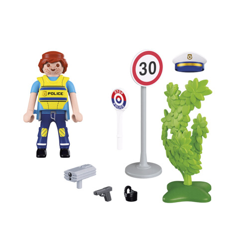 Inspector de Transito con Detector Velocidad Playmobil 11 Piezas U