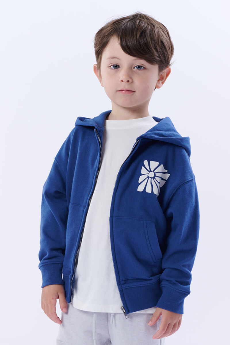 Campera deportiva estampa - Brave Azul Marino 