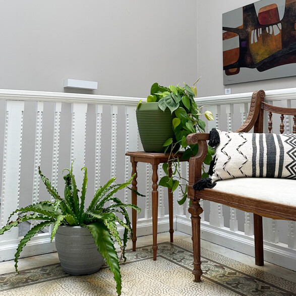 Maceta "INCA" Ø28 x 24cm. piedra granito -TRAMONTINA TD0201