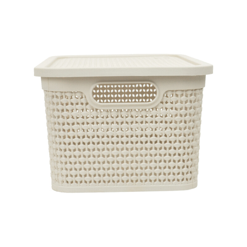 Set x2 Caja simil ratán 7,5 lts BEIGE