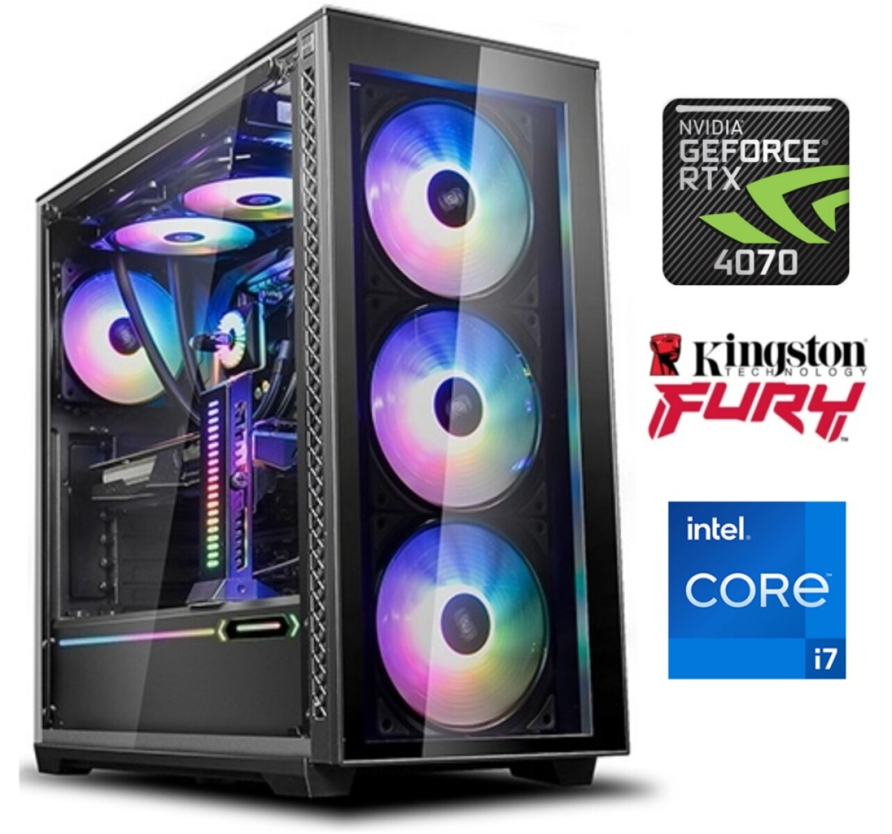 Equipo Gamer Core I7 14700F, 16GB, 1TB Nvme, Rtx 4070 12GB 