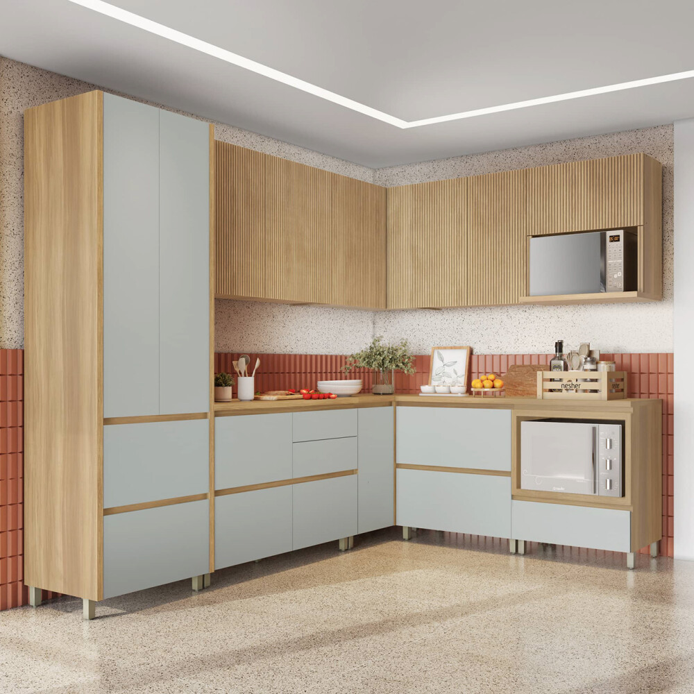 Armario Cocina 70 cm - 2 Puertas 2 cajones - Rainha Gris
