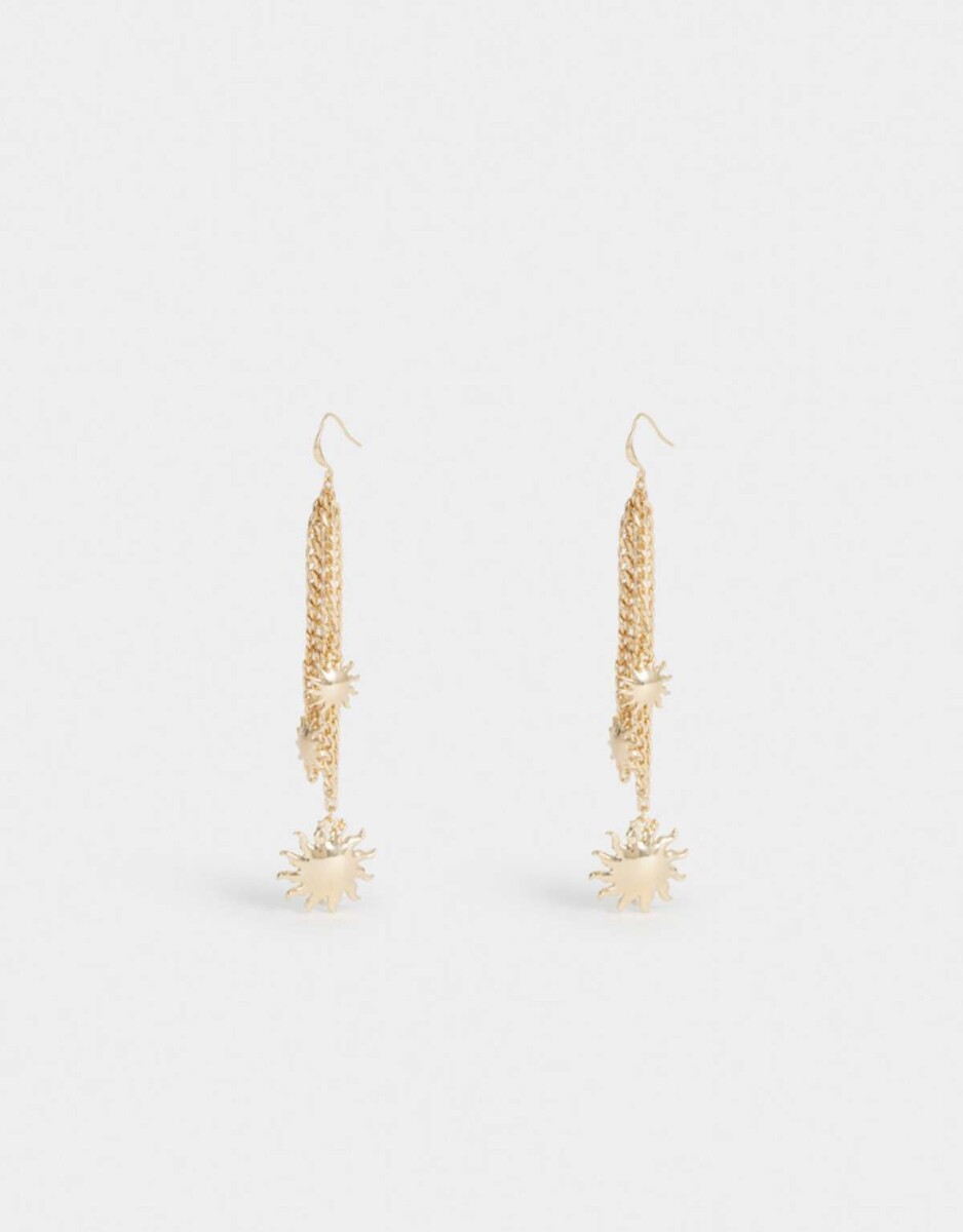 Aros Colgantes Largos Soles - Dorado 