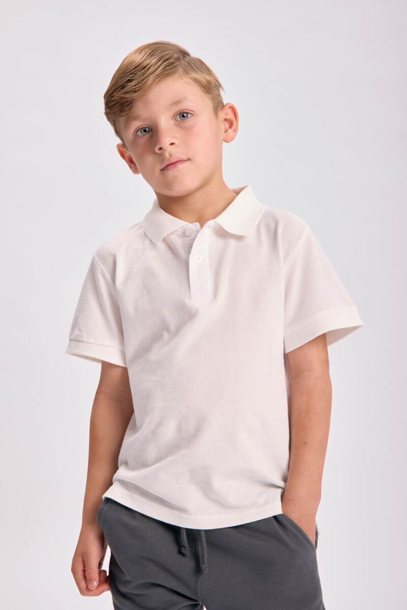 Remera polo pique - Blanco 