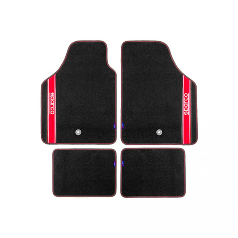 Sparco Alfombra Completo 4 piezas Rojo