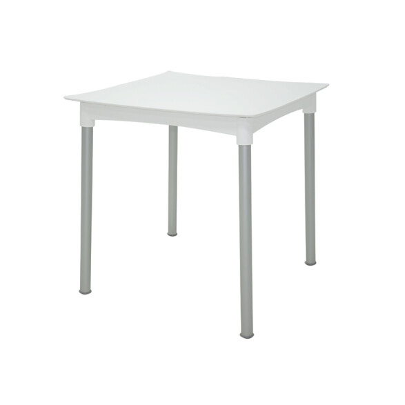 Mesa cuadrada "DIANA" blanca con patas aluminio -TRAMONTINA TD0831