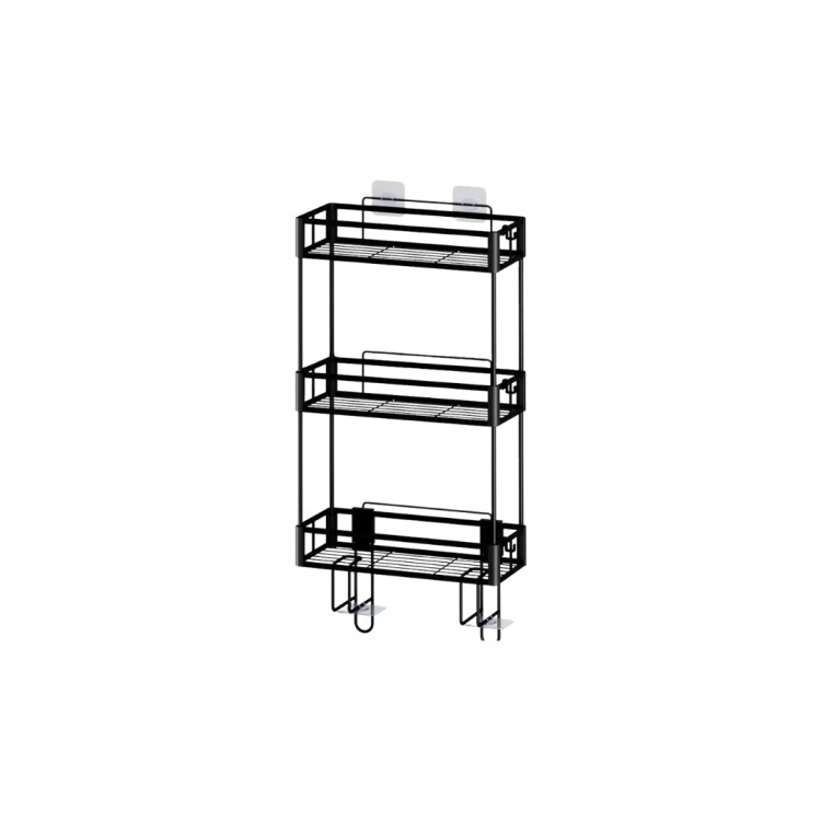 ORGANIZADOR PARA BAÑO METALICO 34X15X60CM NEGRO