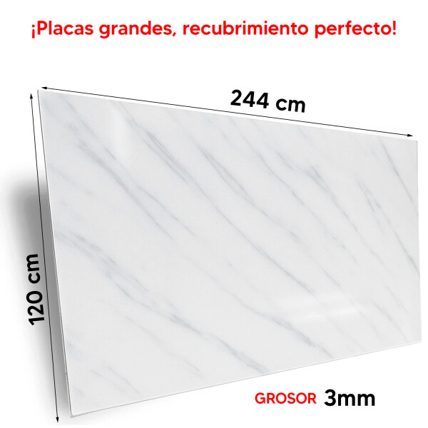 Revestimiento De Pared Placa Pvc Flexible 2.44 X 1.22mts GRIS