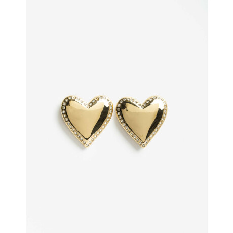 Aros Pasantes Corazón Strass Dorado