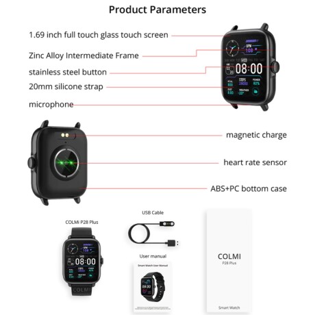 Smartwatch Colmi P28 Plus V01