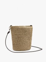 Bolso Bandolera Efecto Rafia Con Asa Versátil natural