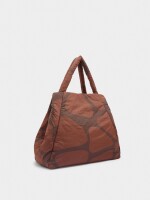 Bolso Shopper De Nylon Estampado Con Colgante burdeos