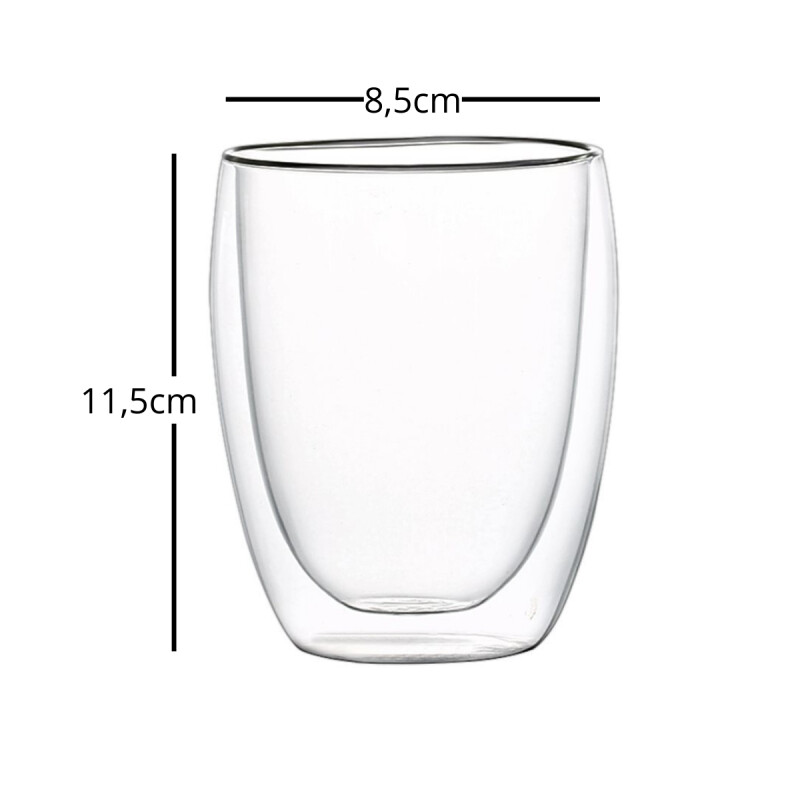 Set x2 Vasos doble pared 350ml borosilicato Varenna TRANSPARENTE