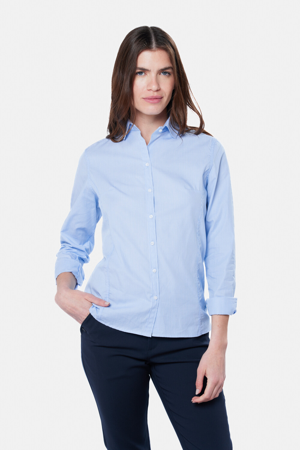 CAMISA ENTALLADA Azul