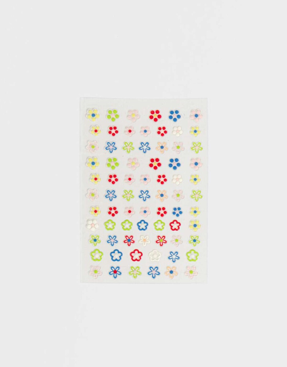 Mini Autoadhesivos Para Uñas Con Diseño De Flores Para Nail Art - Combinacion Multicolor 