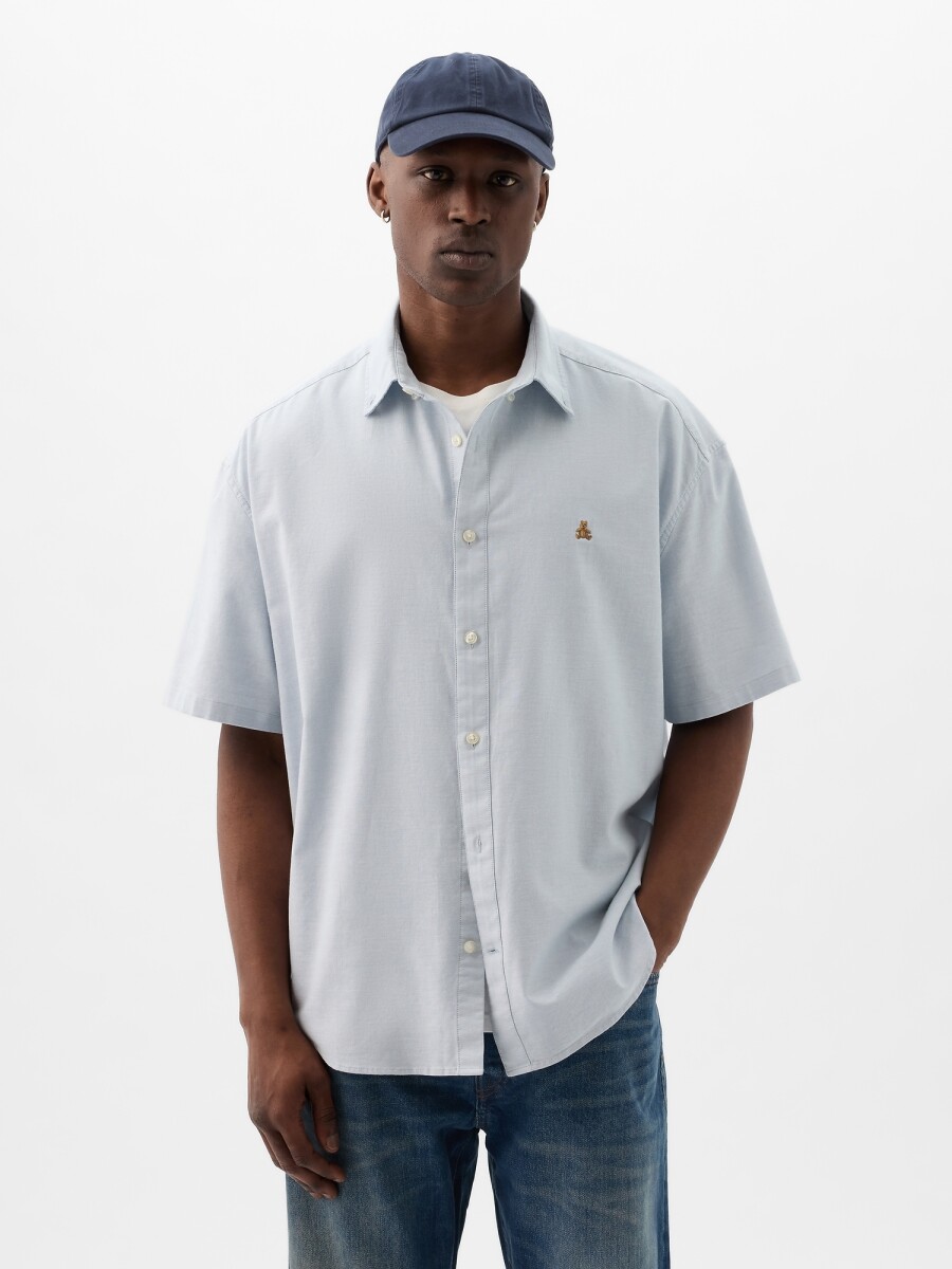 Camisa Manga Corta Oso Brannan Hombre - Bleach Blue 