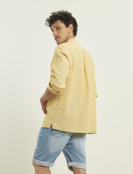 012105 CAMISA HARRINGTON LABEL DE LINO Amarillo