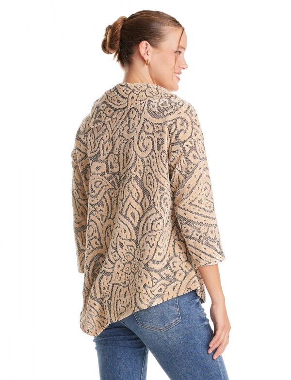 Buzo Labrado Flores BEIGE/MULTI