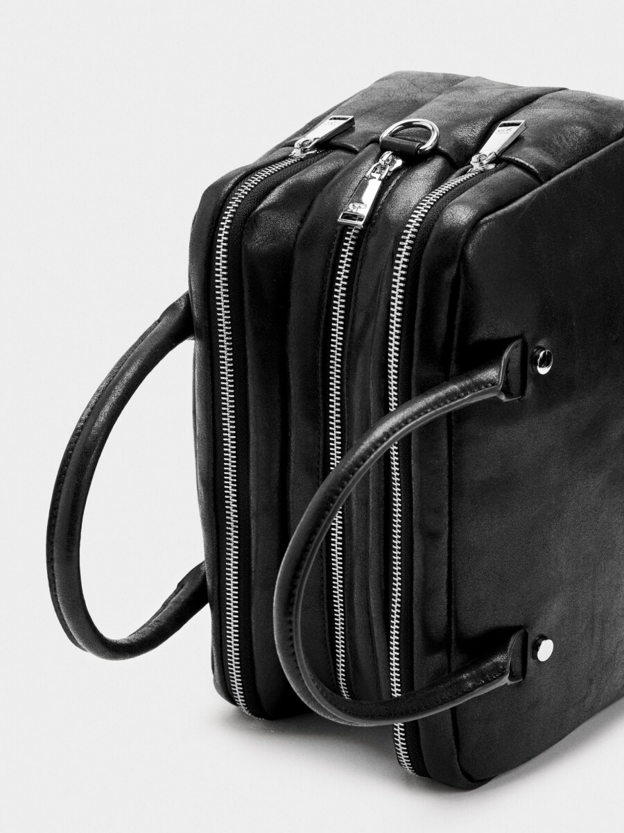 Bolso Bowling Efecto Craquelado negro