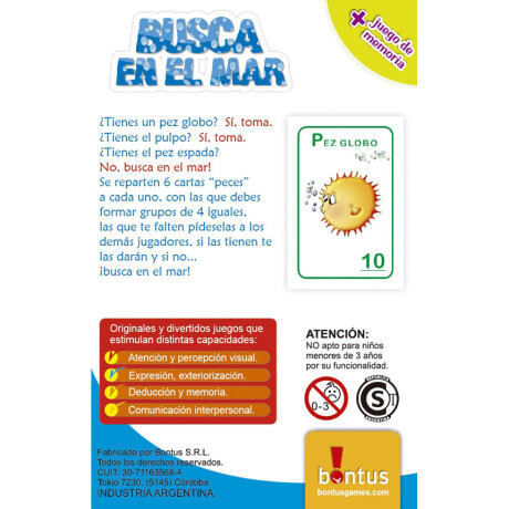 Juego Didactico Infantiles Bontus Busca en el Mar