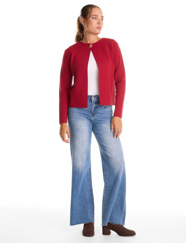 Cardigan Boton ROJO