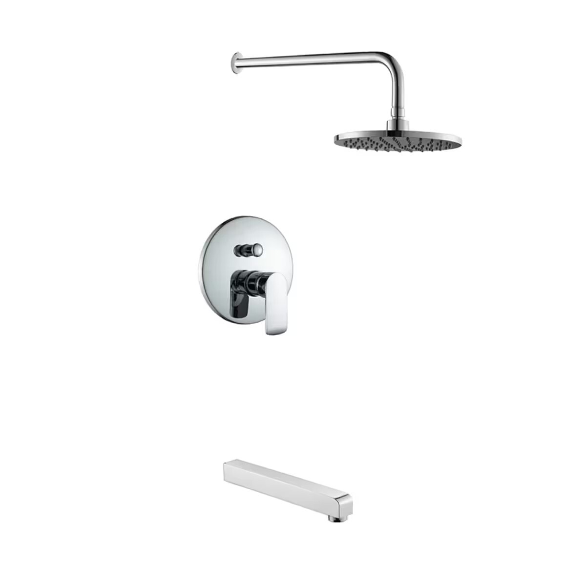 Grifería De Ducha Monocomando Embutida Con Transferencia Alassio Cromo 