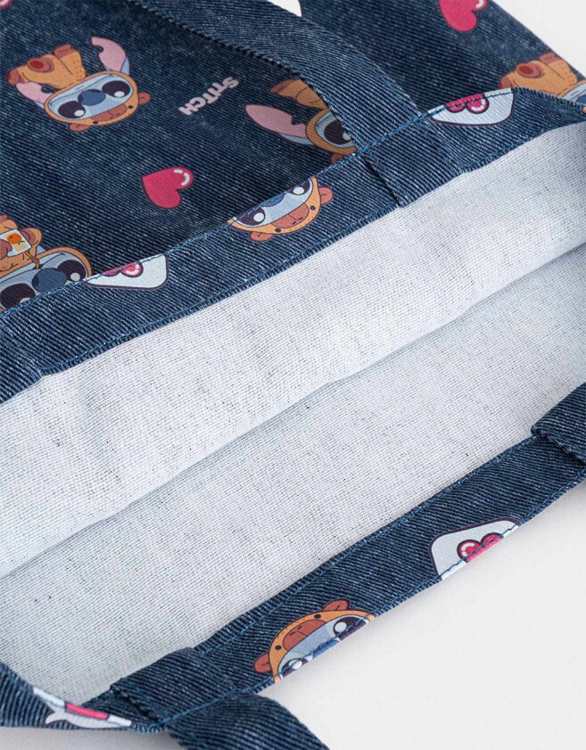Bolsas reutilizables Tote Bag "stitch Capybara" - Azul Medio