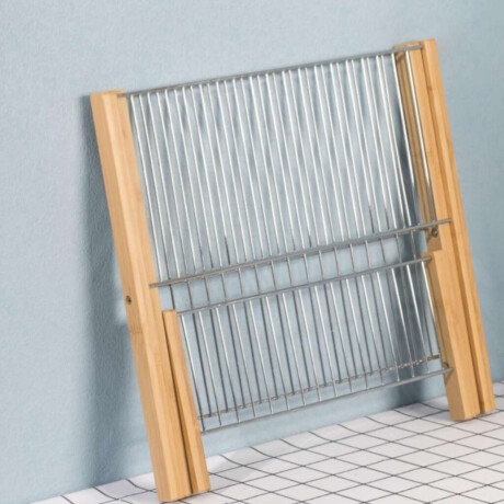 Escurridor plegable de dos niveles Madera/Metal