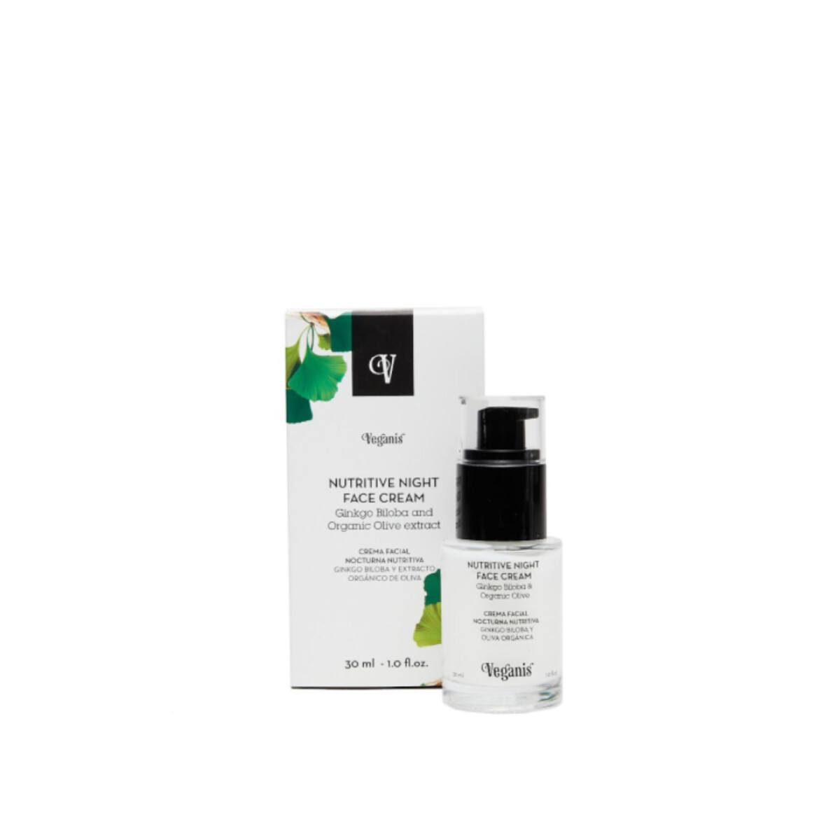 Crema Facial Veganis nocturna Ginkgo y Oliva - 30 ml 