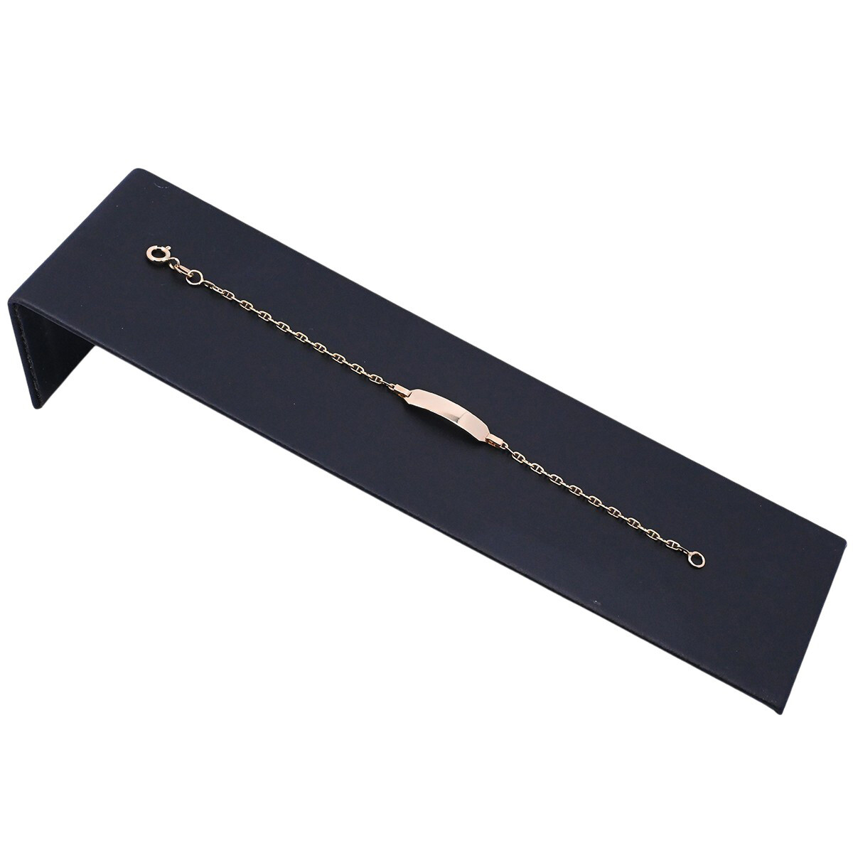 Pulsera oro 18k con placa de identidad para bebé. 