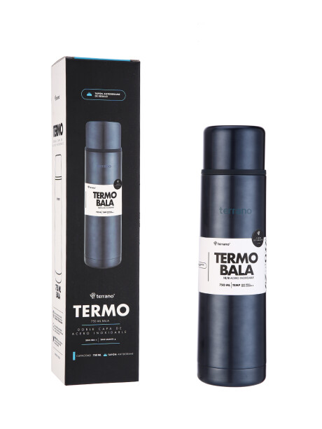 Termo Bala 750ML Metalizado Azul Metalizado