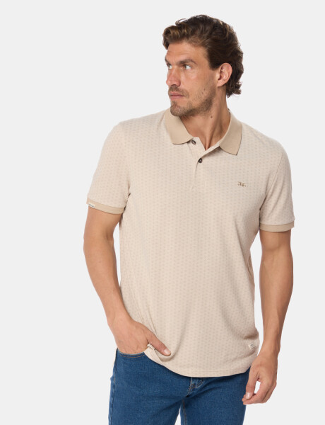 REMERA POLO ESTAMPADA Beige