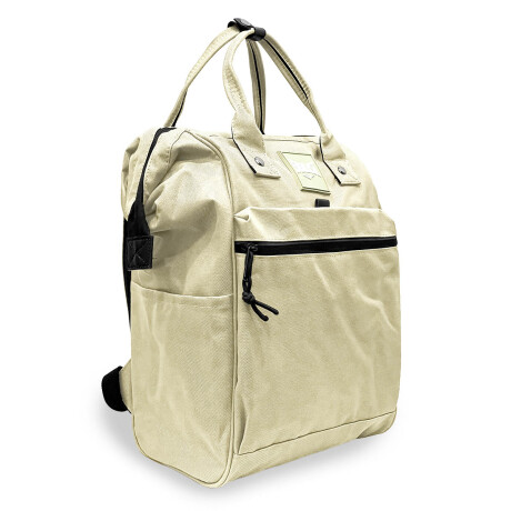 Mochila Cartera Everlast Bolso Dama Urbana Antirrobo Crema