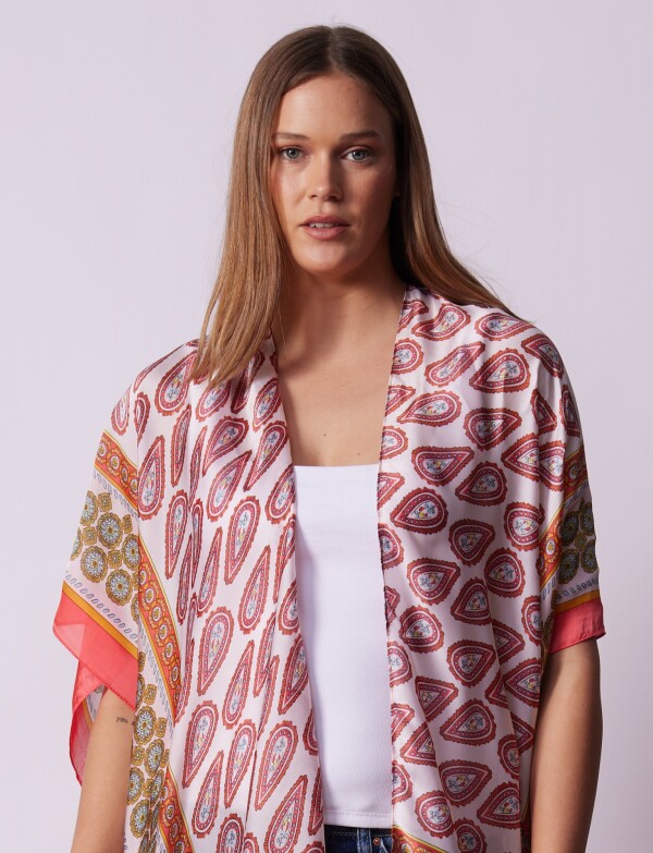 Kimono Arabescos CORAL/MULTI