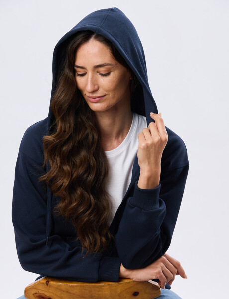 CAMPERA DE ALGODÓN CON CAPUCHA Azul