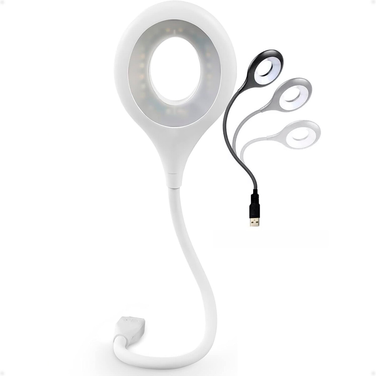 Lampara Led Redonda Para Pc o Lectura con USB - Blanco 