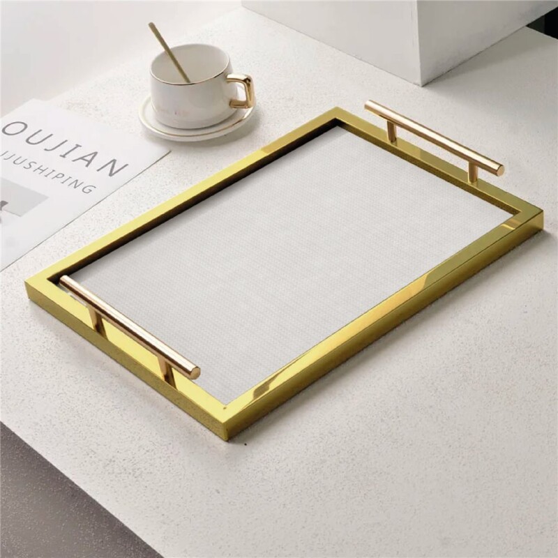 BANDEJA MDF/VIDRIO 39x29x6CM DORADO BANDEJA MDF/VIDRIO 39x29x6CM DORADO