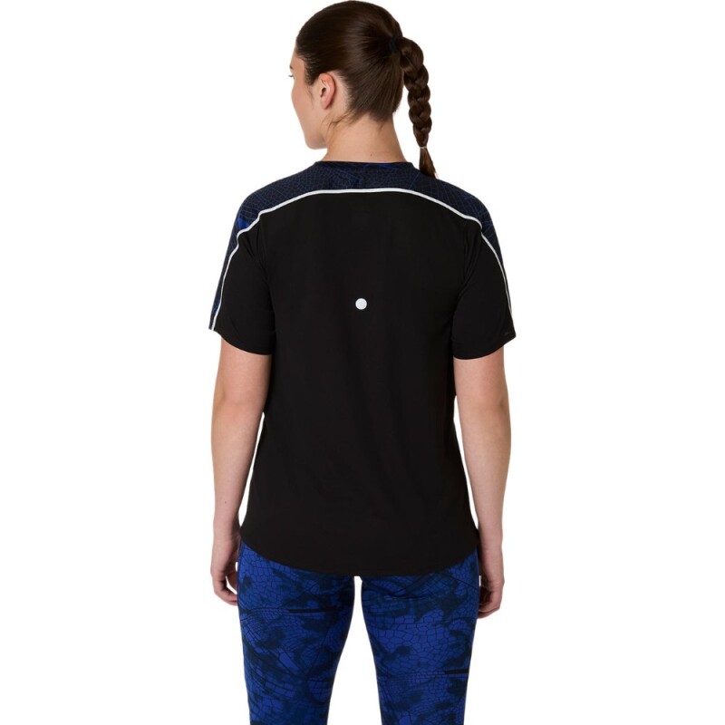 Polo Running Road Lite-Show Ss Top Mujer Performance Black/dark Cobalt
