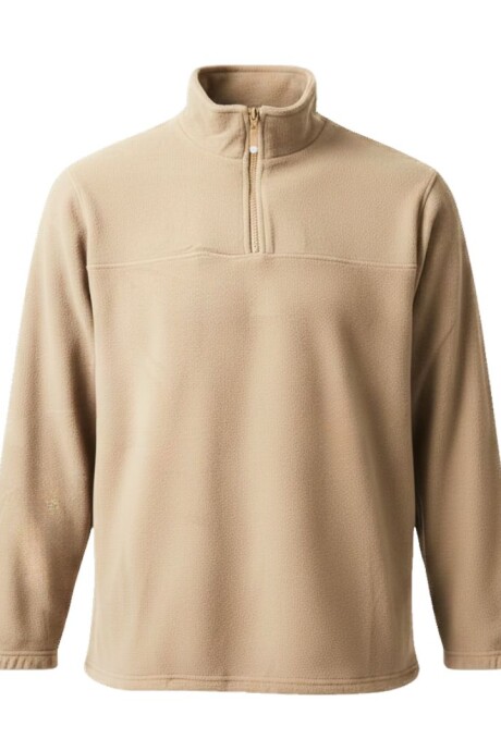 Buzo micropolar medio cierre Beige