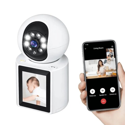 Camara Seguridad Baby Call Monitor Botón Videollamada Audio® Variante Color Blanco