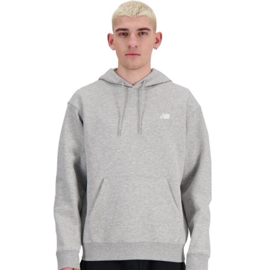 Canguro de Hombre New Balance Small Logo French Terry Hoodie Gris