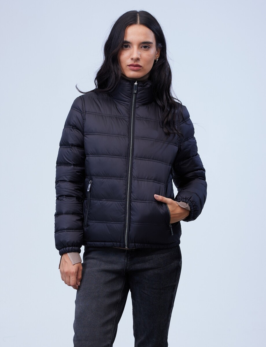 Campera Plumas Reversible - Negro 