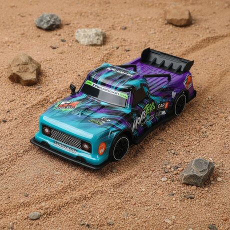 Camioneta Control Remoto RC Monster Torna Alta Vel a Pilas Turquesa/lila