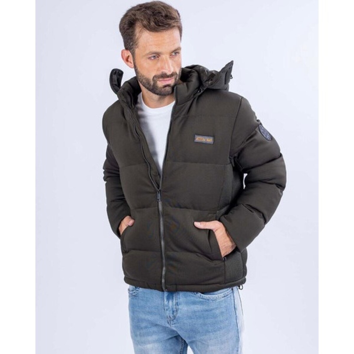 Campera para hombre con capucha UFO Maroon Verde 