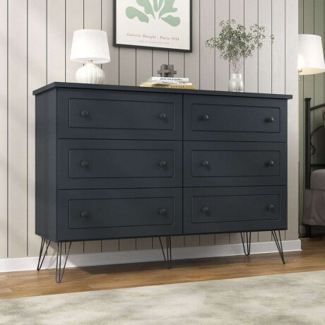 Comoda Americana PLUS 6 cajones Gris