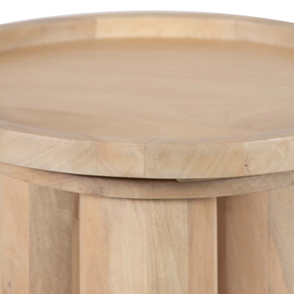 MESA AUXILIAR MDF-Y-MADERA NATURAL-BEIGE CYLINDER NATURAL