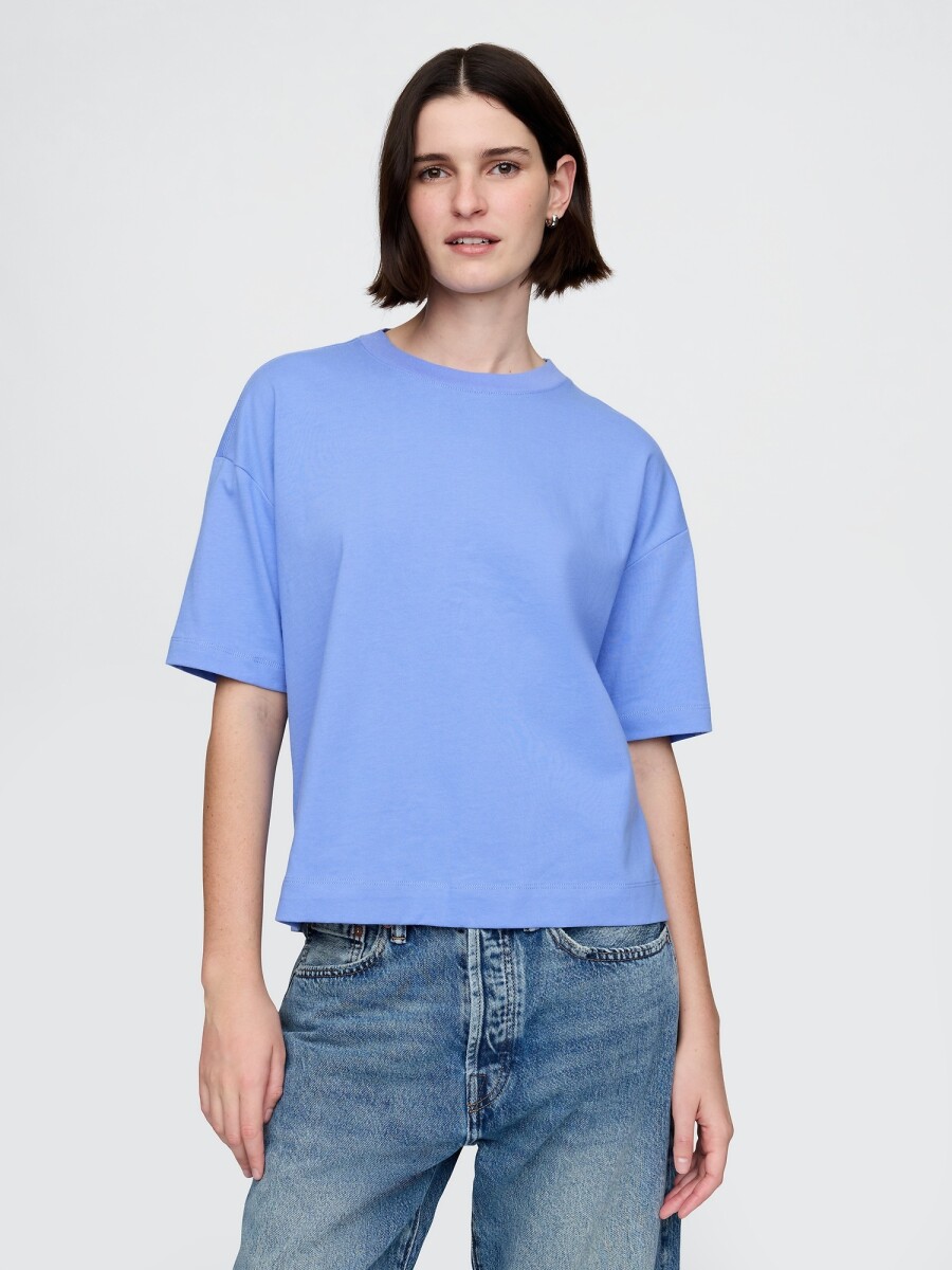 Remera Mini Logo Cropped Mujer - Shirting Blue 